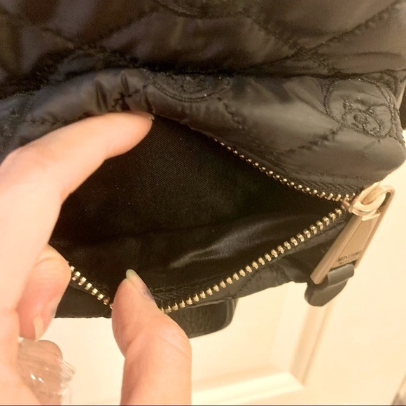 🐻 MOSCHINO Black Teddy Bear Stud Convertible Quilted Mini Backpack Crossbody - Picture 13 of 14